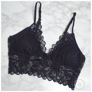 Black Floral Lace Bralette